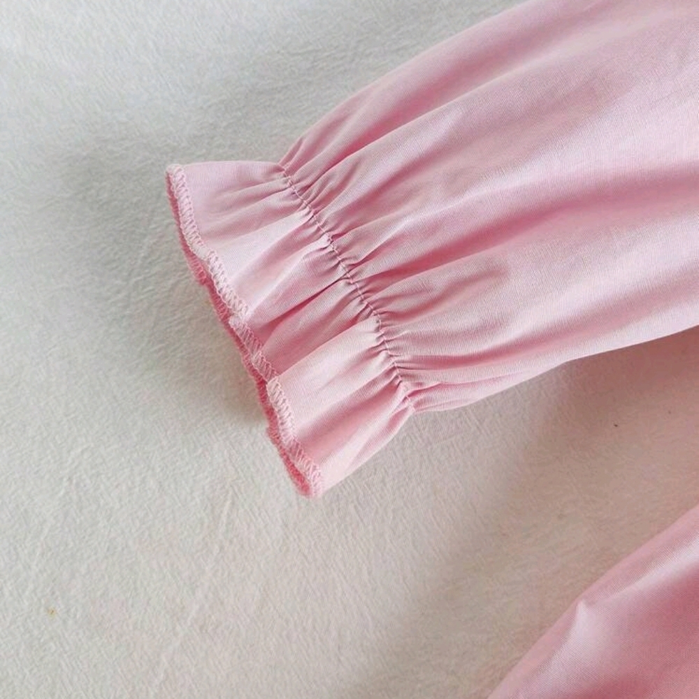 SHEIN Pink Ruffle Lace Kids Dress - Picture 8 of 9
